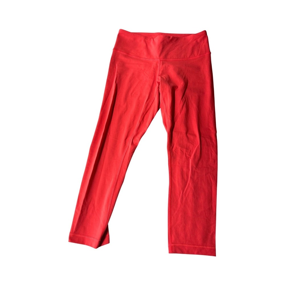 Lululemon Wunder Under Crop Leggings Red Size 6 Yoga Training Athletic Pants